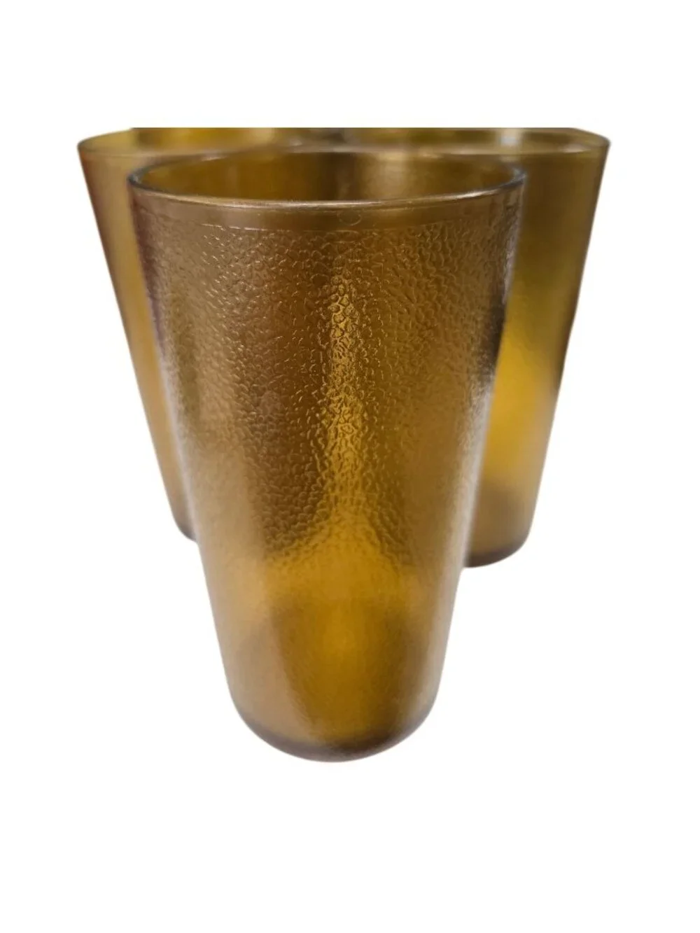 Vintage Amber Texan Ware Plastic Tumbler Juice Water Cup #312 Set of (5) Retro